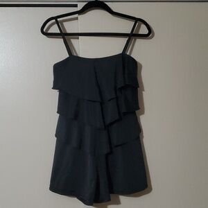 Fit 4 U Black Tiered Ruffle One Piece Size 8